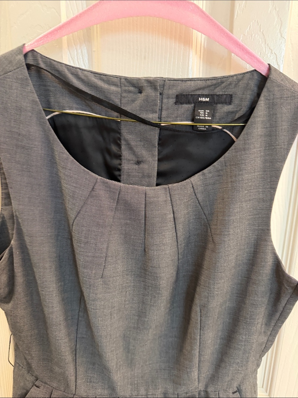 H&M Charcoal Gray Pleated Waist Midi Dress - Picture 6 of 12